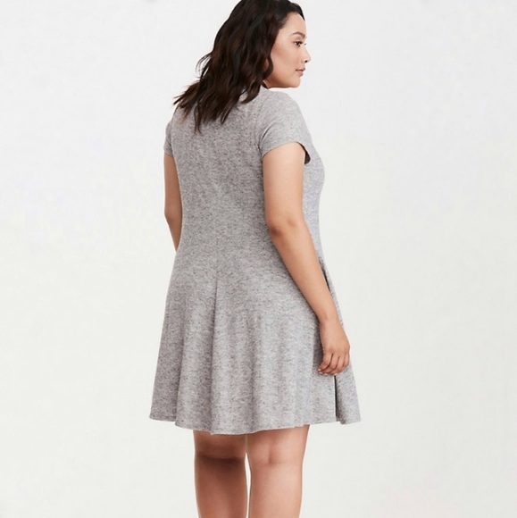 Torrid Hacci knit trapeze swing dress heather grey - Picture 2 of 10